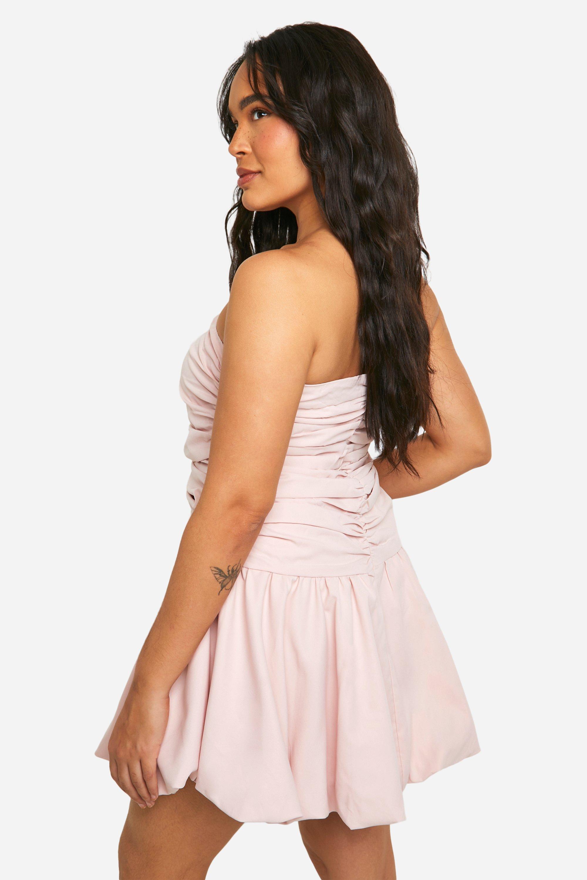 Baby pink dress boohoo best sale